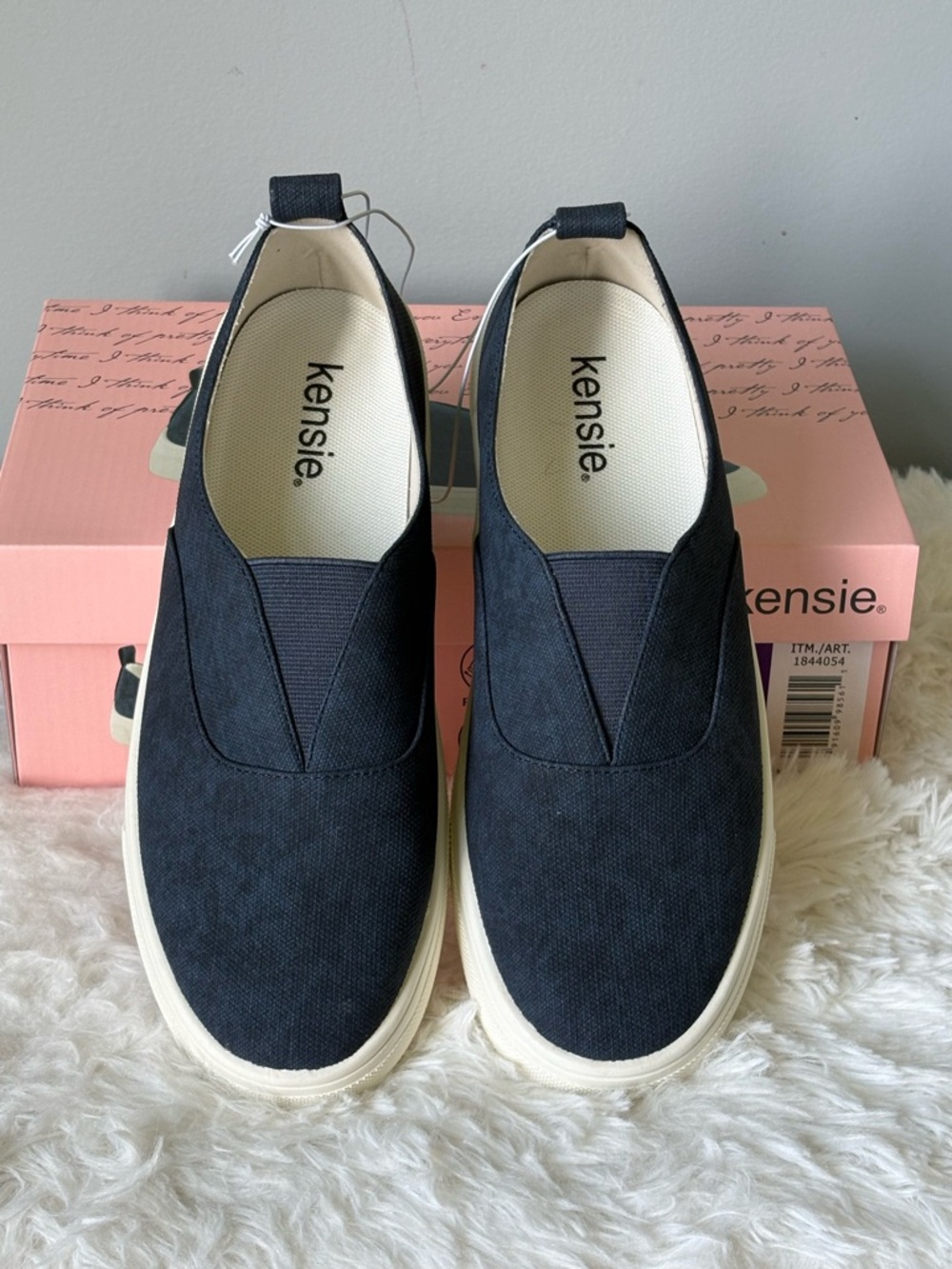 Kensie Salia Canvas Slip-on Shoes (Navy) - Size 8